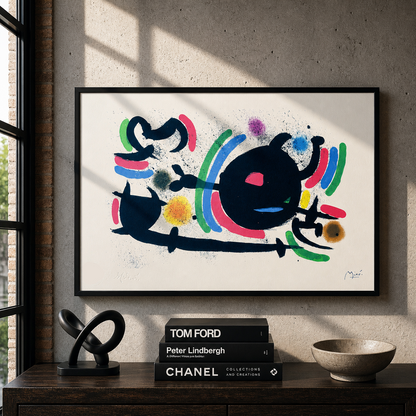 Joan Miró zentraler schwarzer Kreis Lithografie Bögen 300 g/m² 42 x 59 cm