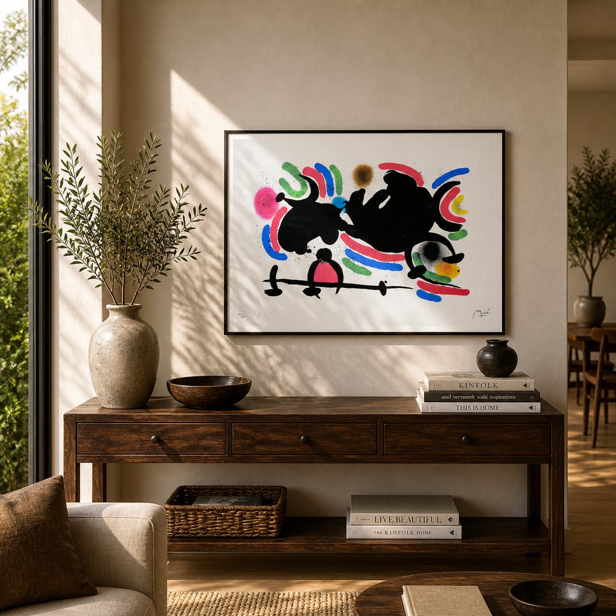 Joan Miró dynamische horizontale Komposition Lithographie Bögen 300 g/m² 42 x 59 cm