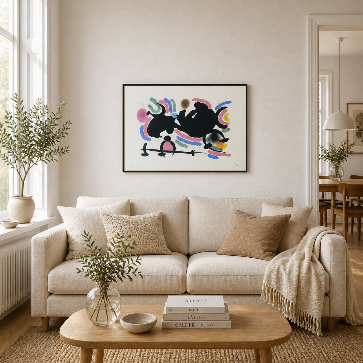 Joan Miró dynamische horizontale Komposition Lithographie Bögen 300 g/m² 42 x 59 cm