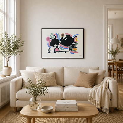 Joan Miró dynamische horizontale Komposition Lithographie Bögen 300 g/m² 42 x 59 cm