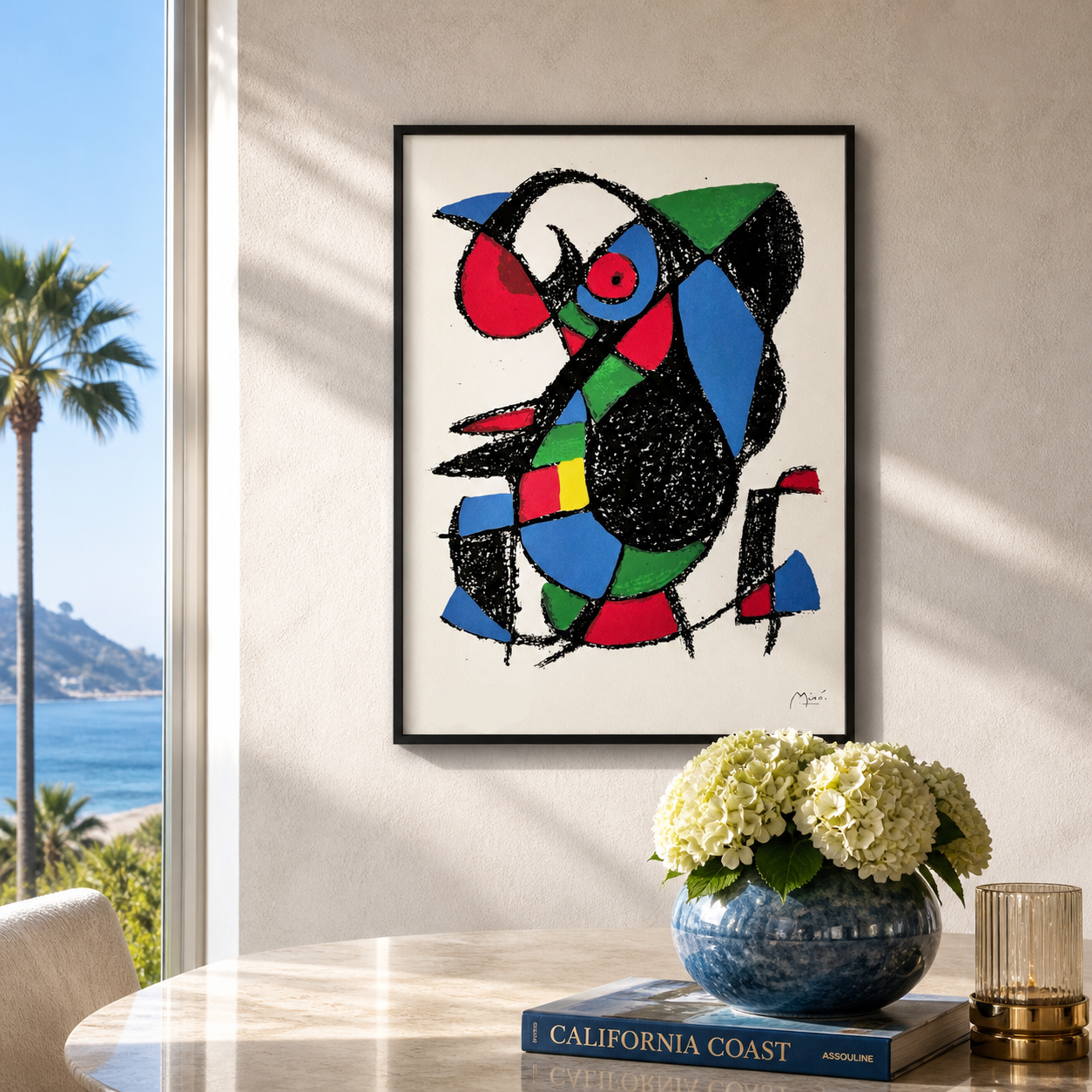 Joan Miró abstrakte Figur mit Farbflächen Lithographie Arches 300gsm 42x59 cm