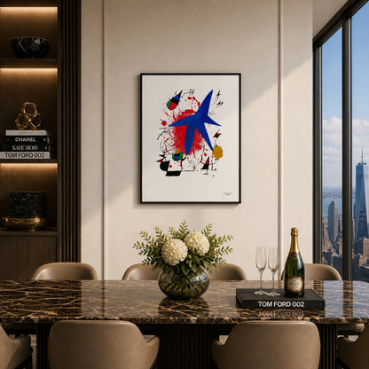 Joan Miró dynamische Farbkomposition Lithographie Arches 300 g/m² 42 x 59 cm
