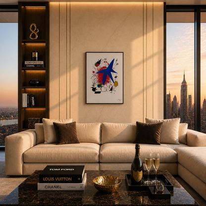 Joan Miró dynamische Farbkomposition Lithographie Arches 300 g/m² 42 x 59 cm