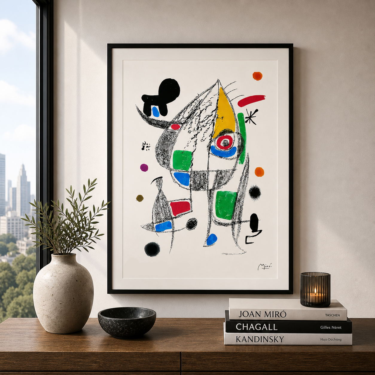 Joan Miró verspielte Figurenkomposition Lithographie Arches 300 g/m² 42 x 59 cm