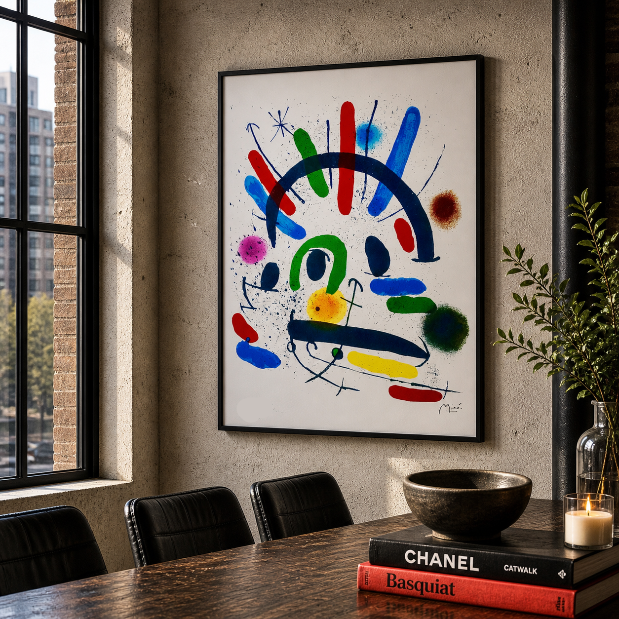 Joan Miró bogenförmige Farbkomposition Lithografiebögen 300 g/m² 42 x 59 cm