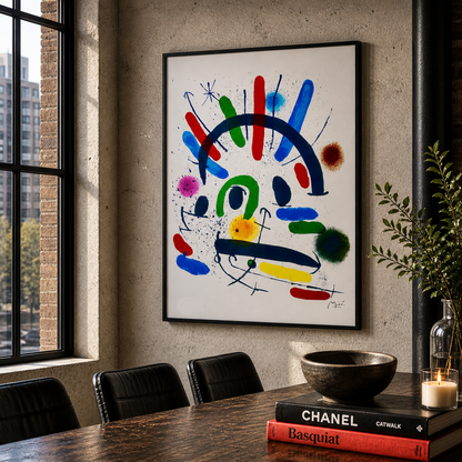 Joan Miró bogenförmige Farbkomposition Lithografiebögen 300 g/m² 42 x 59 cm