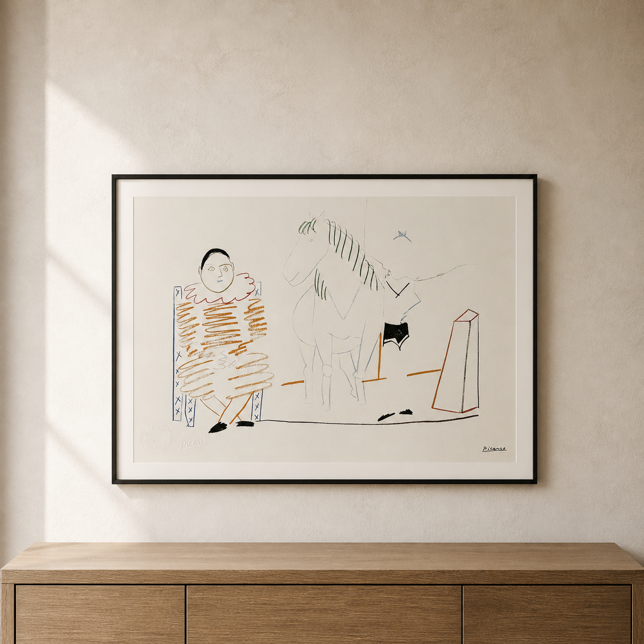Pablo Picasso Clown und Pferd, 1954 Lithographie Arches 300 g/m² 42 x 59 cm