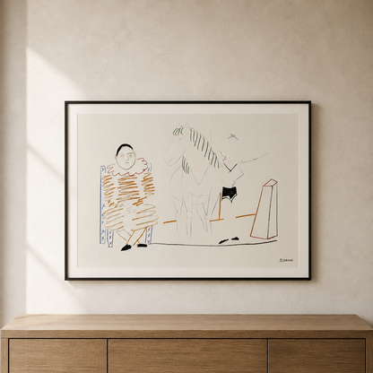 Pablo Picasso Clown und Pferd, 1954 Lithographie Arches 300 g/m² 42 x 59 cm