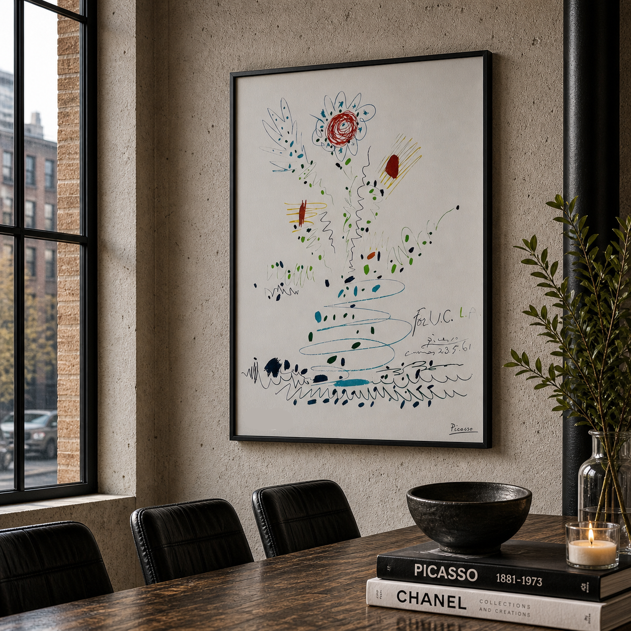 Pablo Picasso Flowers 1961 Lithographie Arches 300 g/m² 42 x 59 cm