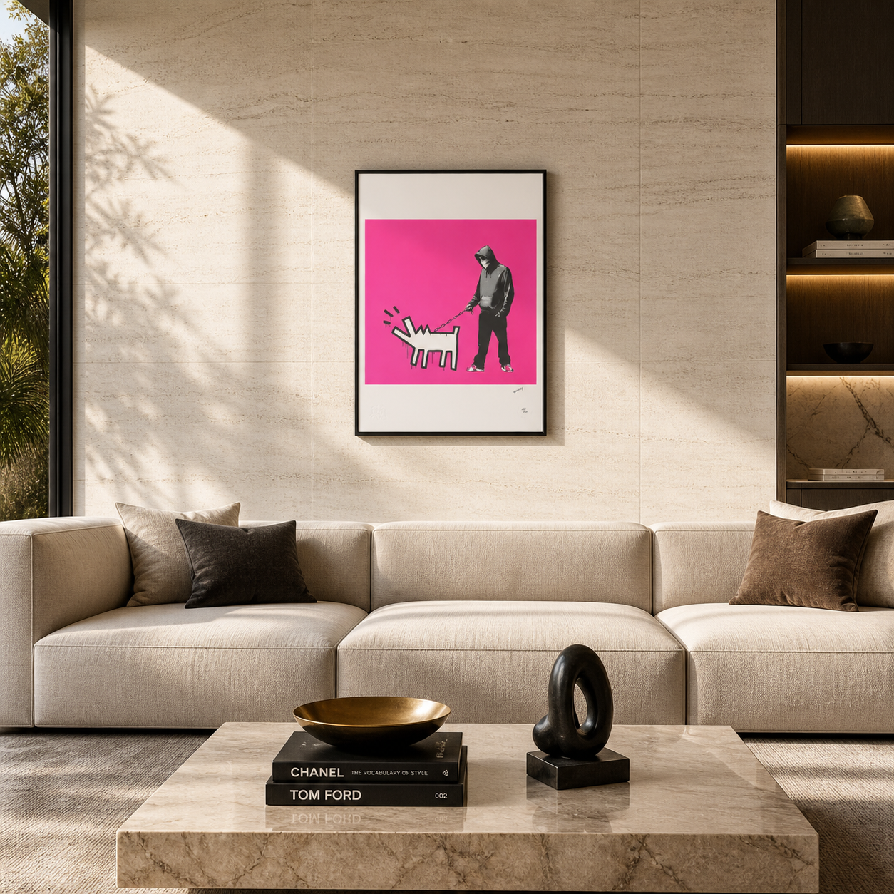Banksy Barking Dog (Hellviolett) Lithographie Bögen 300 g/m² 42 x 59 cm