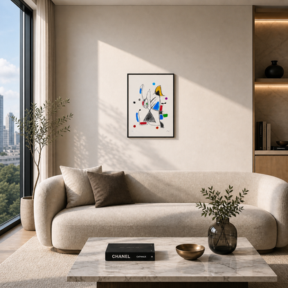 Joan Miró geometrische Linienkomposition Lithographie Arches 300 g/m² 42 x 59 cm