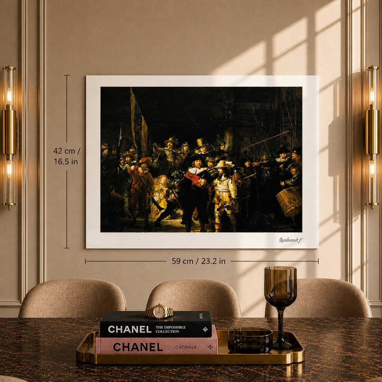 Rembrandt van Rijn Die Nachtwache Lithografie Bögen 300 g/m² 42 x 59 cm