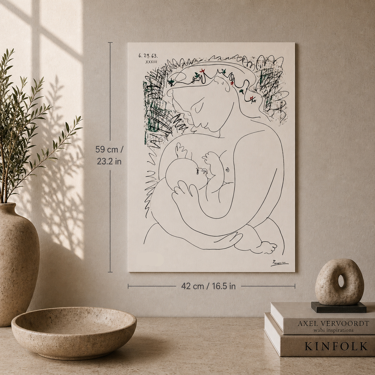 Pablo Picasso Grand Mutterschaft 1963 Lithographie Arches 300 g/m² 42 x 59 cm