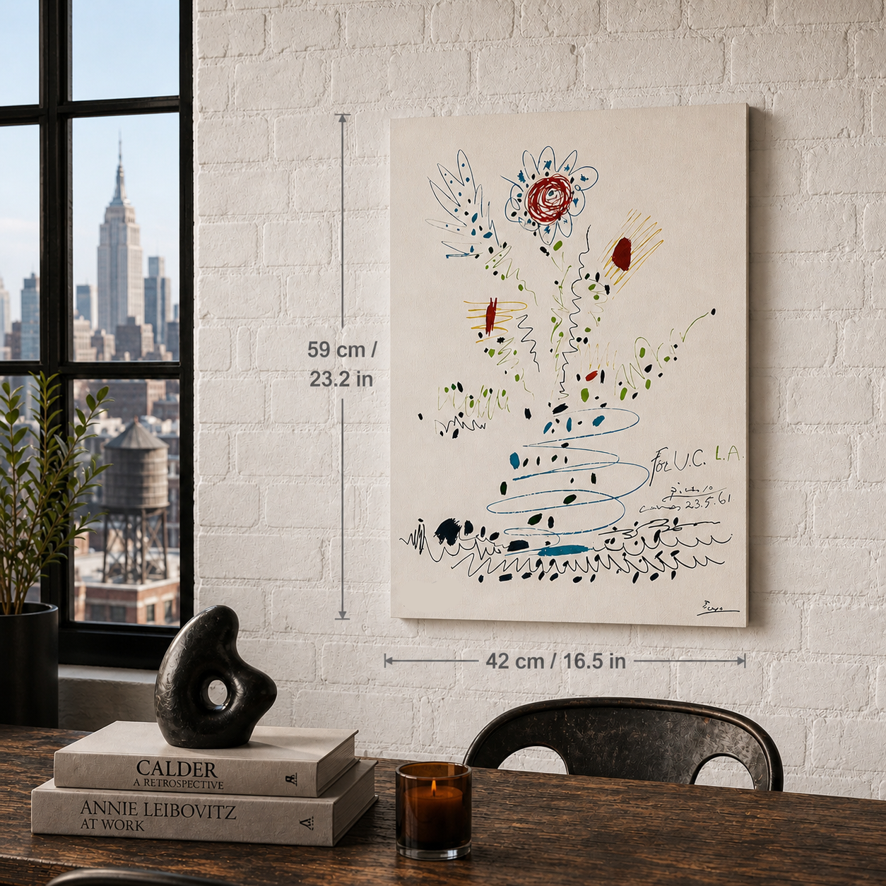 Pablo Picasso Flowers 1961 Lithographie Arches 300 g/m² 42 x 59 cm