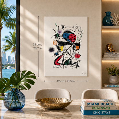 Joan Miró Linienkomposition mit Farblithografie-Bögen, 300 g/m², 42 x 59 cm