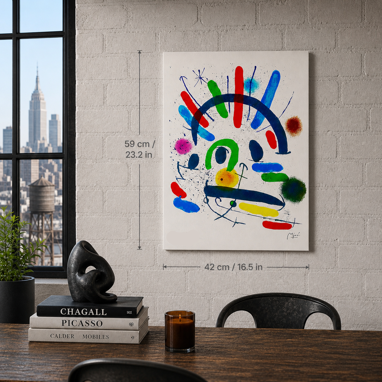 Joan Miró bogenförmige Farbkomposition Lithografiebögen 300 g/m² 42 x 59 cm