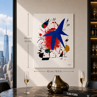 Joan Miró dynamische Farbkomposition Lithographie Arches 300 g/m² 42 x 59 cm