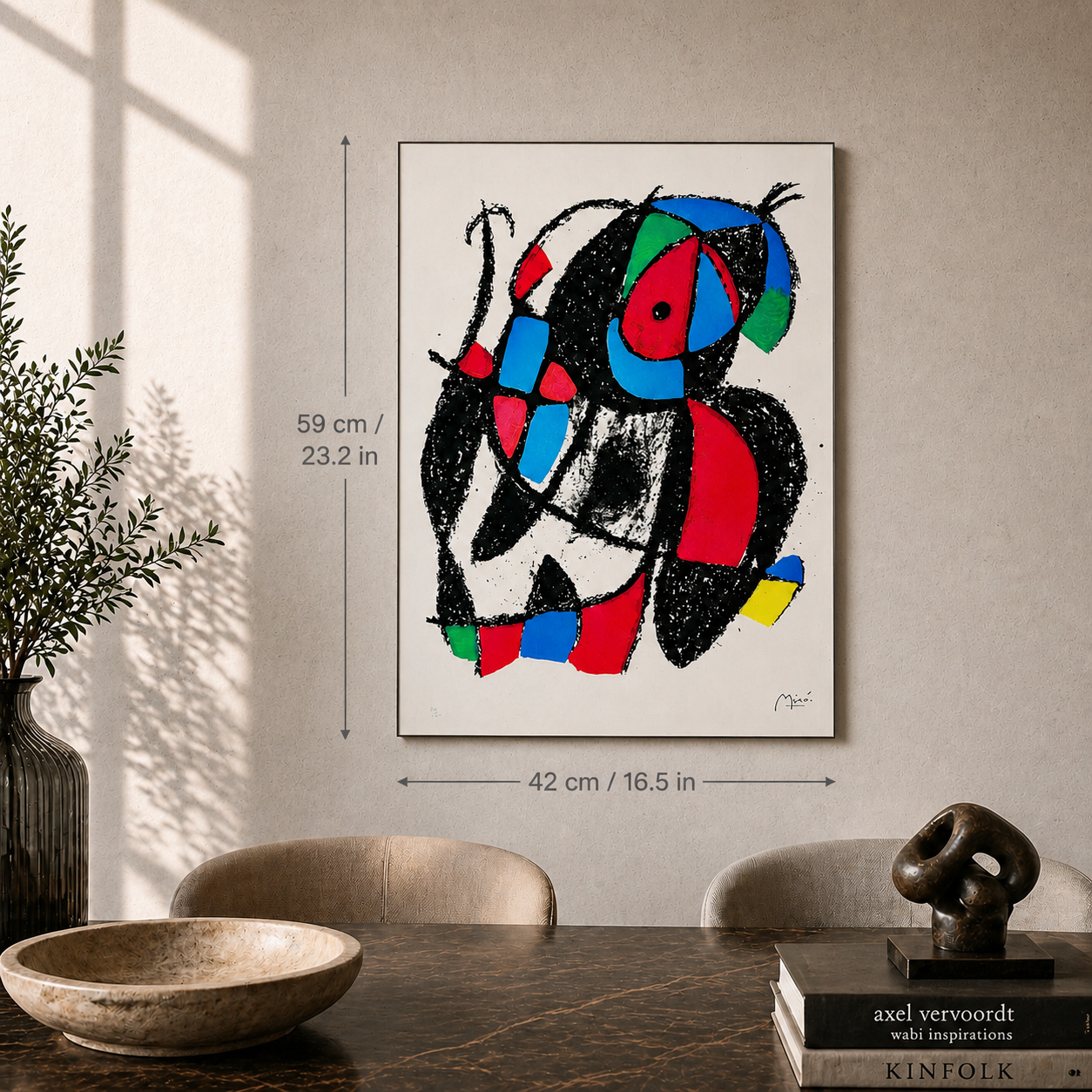 Joan Miró organische Figurenkomposition Lithographie Arches 300 g/m² 42 x 59 cm