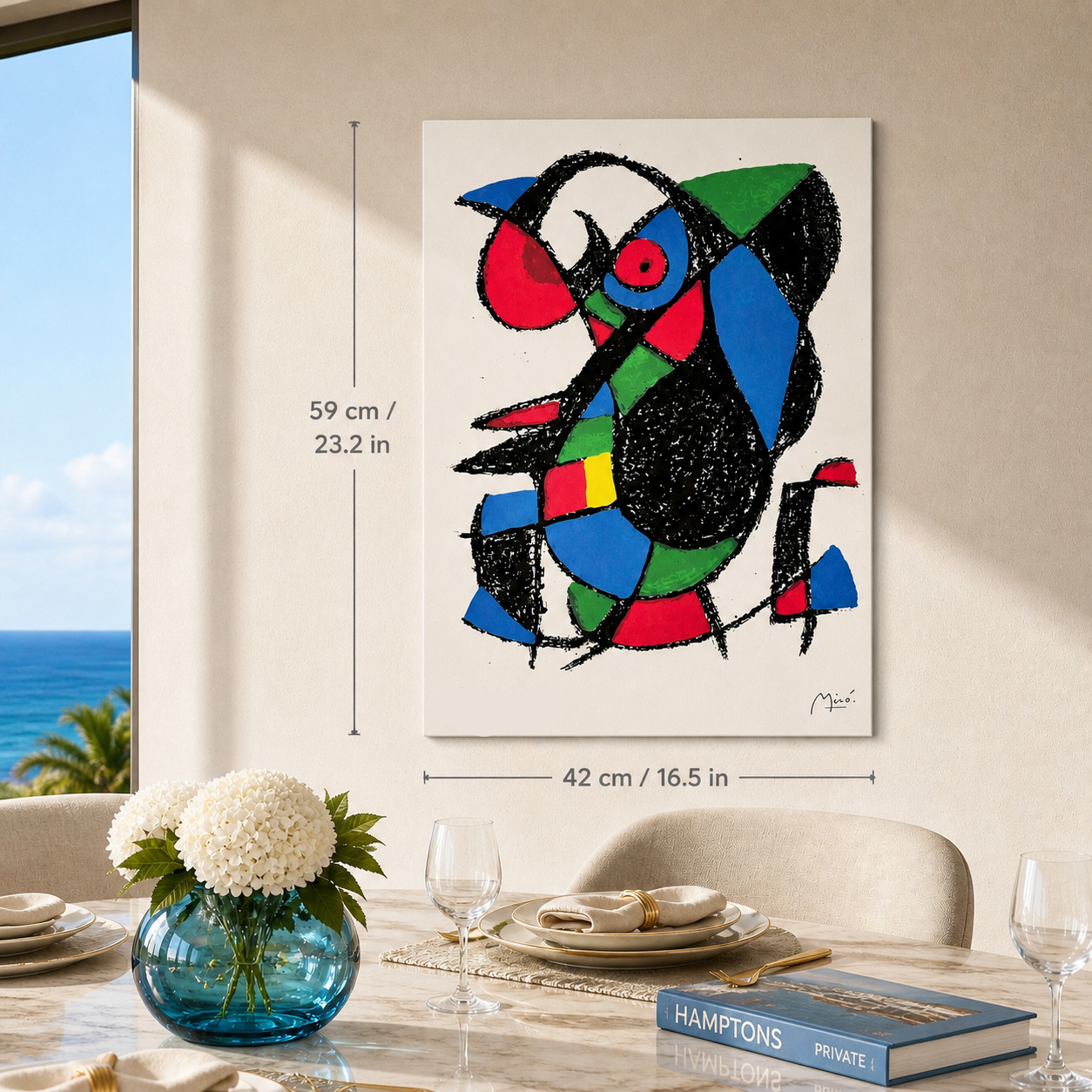 Joan Miró abstrakte Figur mit Farbflächen Lithographie Arches 300gsm 42x59 cm