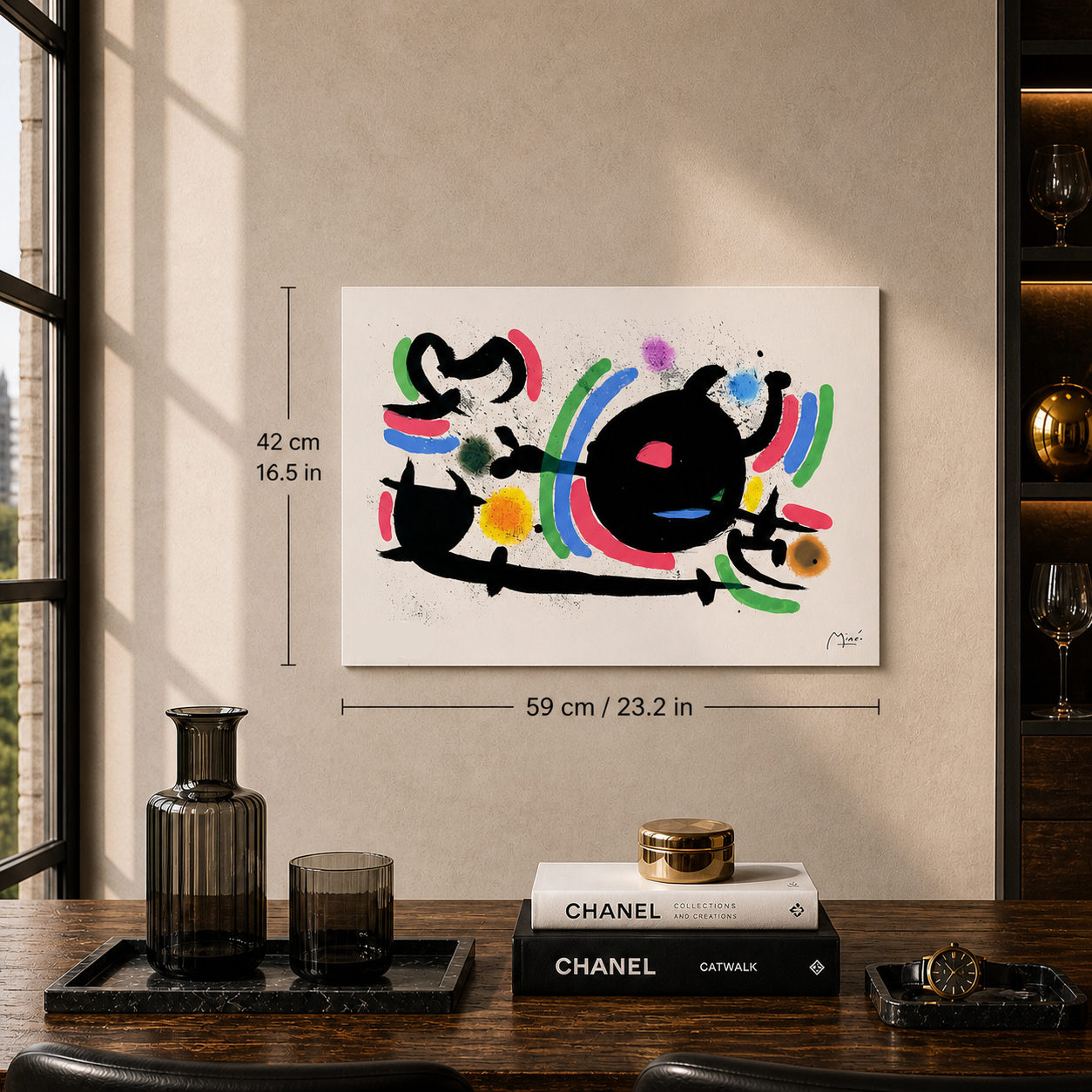 Joan Miró zentraler schwarzer Kreis Lithografie Bögen 300 g/m² 42 x 59 cm