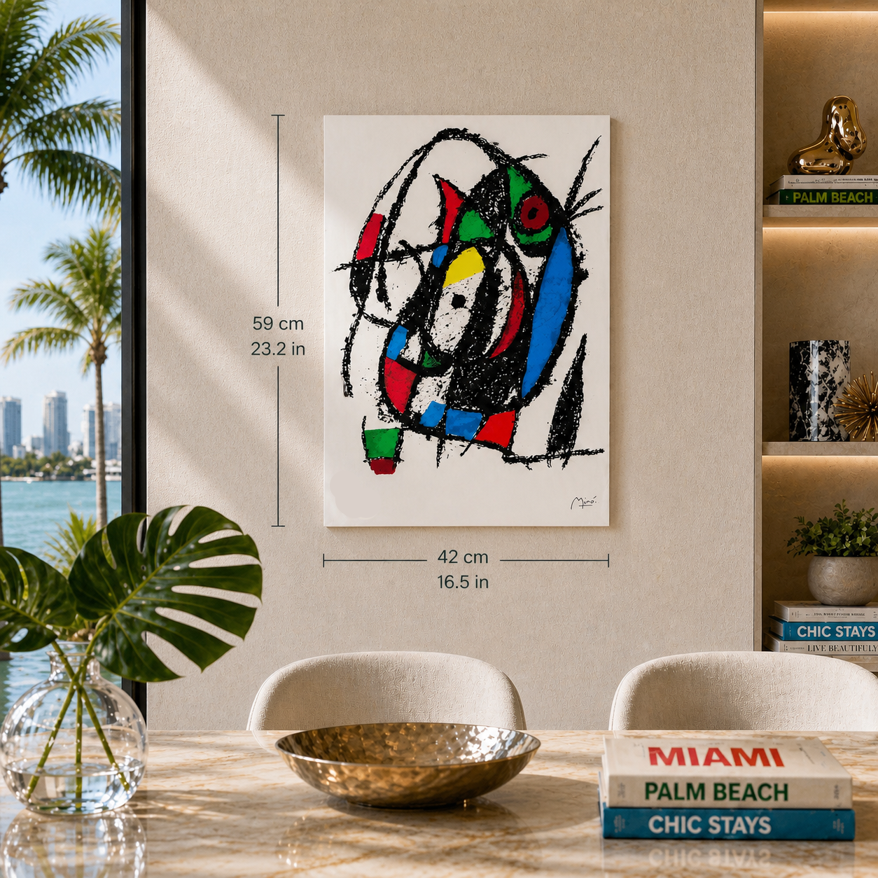 Joan Miró zentrale Kreiskomposition Lithografie Bögen 300 g/m² 42 x 59 cm