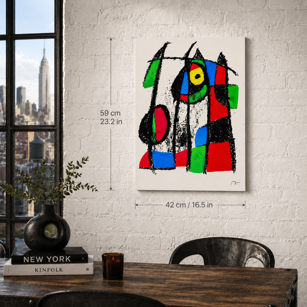 Joan Miró geometrische Farbflächen Lithographie Bögen 300 g/m² 42 x 59 cm