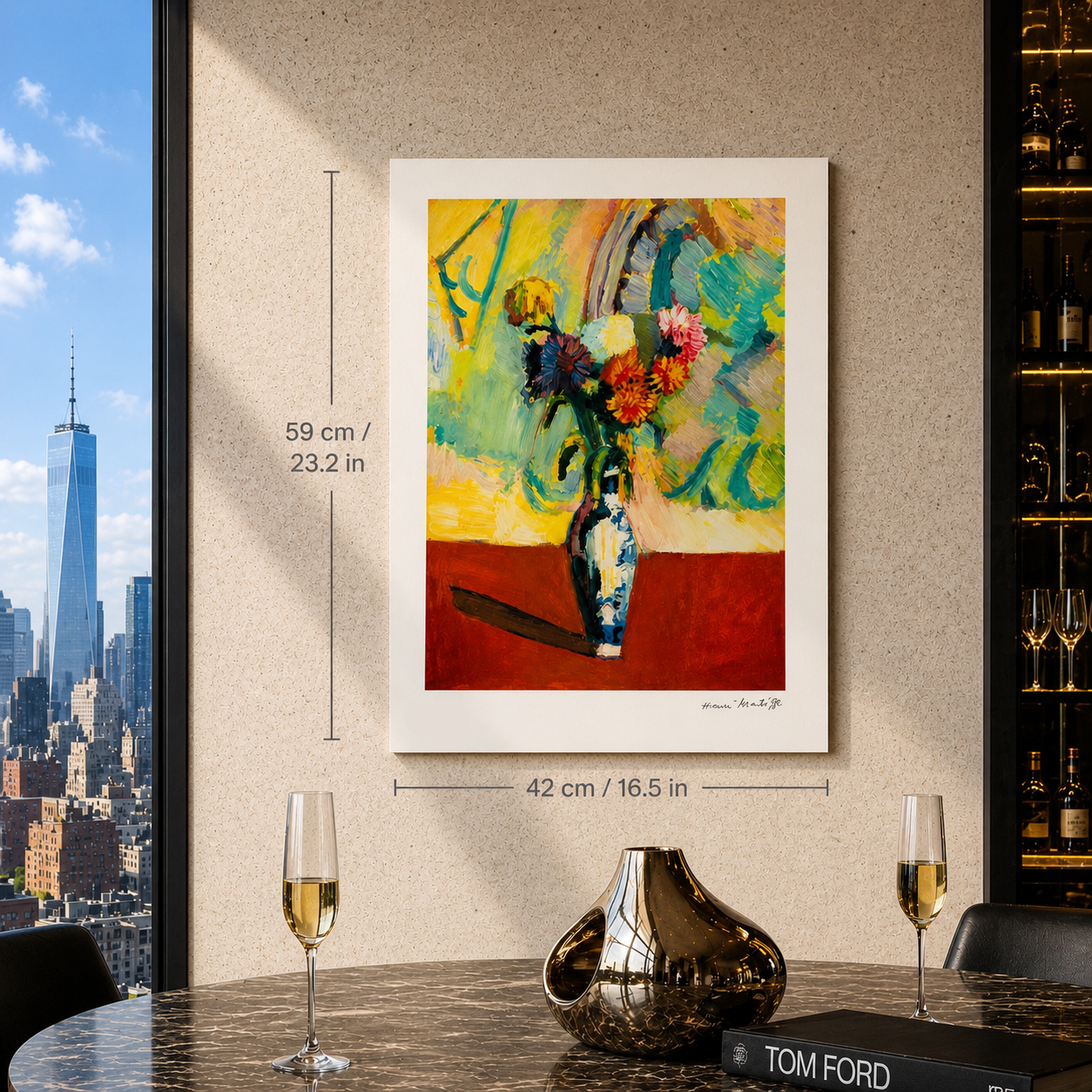 Henri Matisse Blumenstrauß mit chinesischer Vase Lithographie auf Bögen 300 g/m² 42 x 59 cm