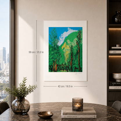 David Hockney Wald mit 4 Bäumen Lithographie Bögen 300 g/m² 42 x 59 cm