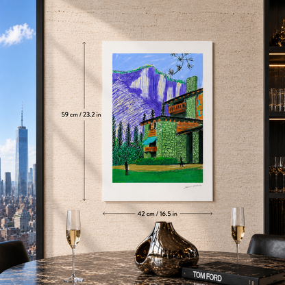 David Hockney House mit 2 Figuren Lithographie Arches 300gsm 42x59 cm