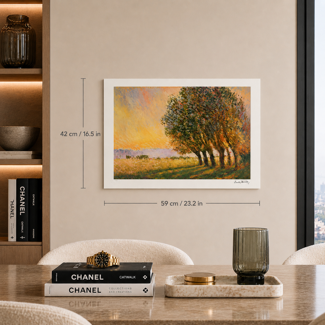 Claude Monet Weiden in der untergehenden Sonne Lithographie Bögen 300 g/m² 42 x 59 cm