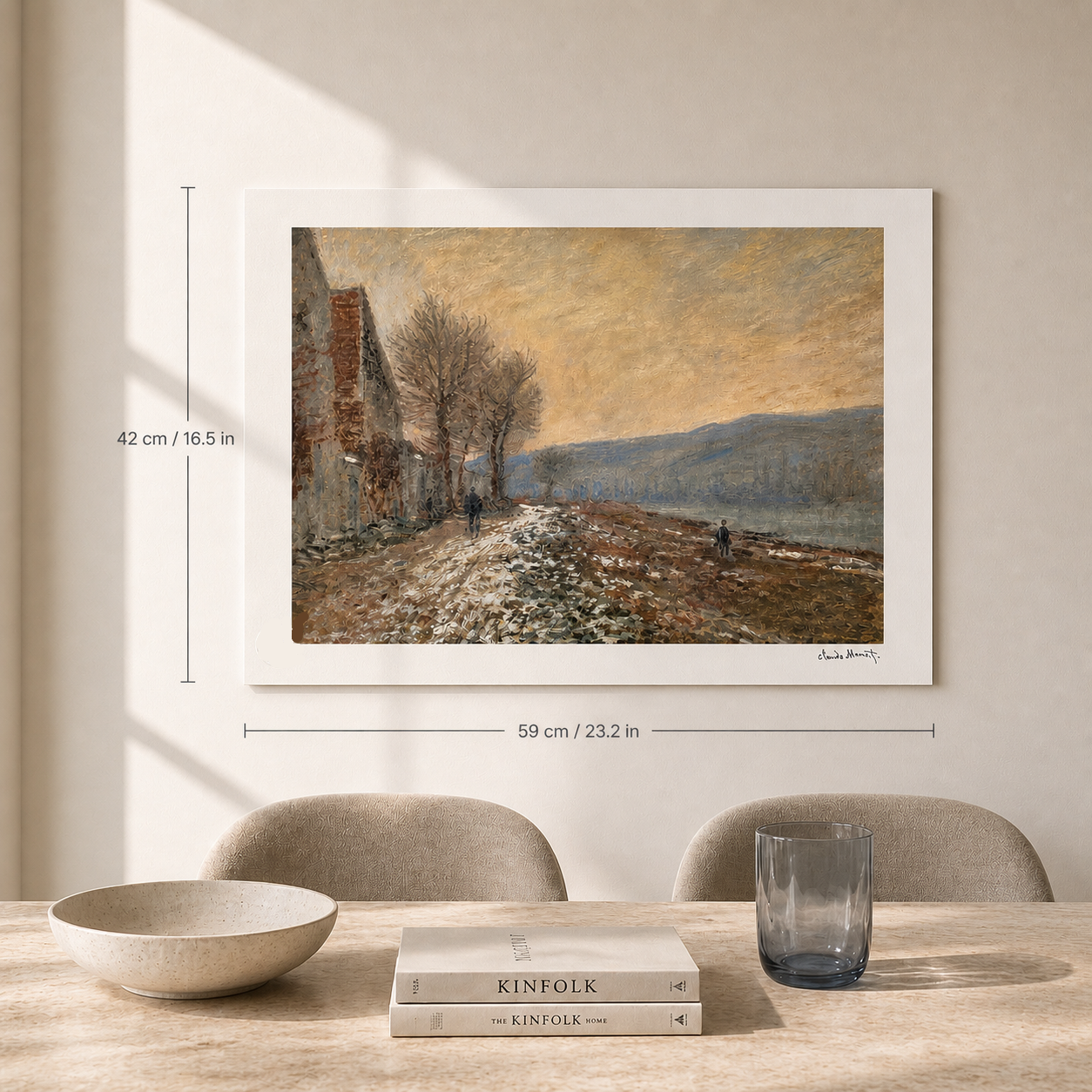 Claude Monet Die Berge bei Lavacourt Lithographie Arches 300 g/m² 42 x 59 cm