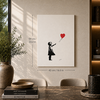 Banksy Girl With the Balloon (Rot) Lithografie Bögen 300 g/m² 42 x 59 cm