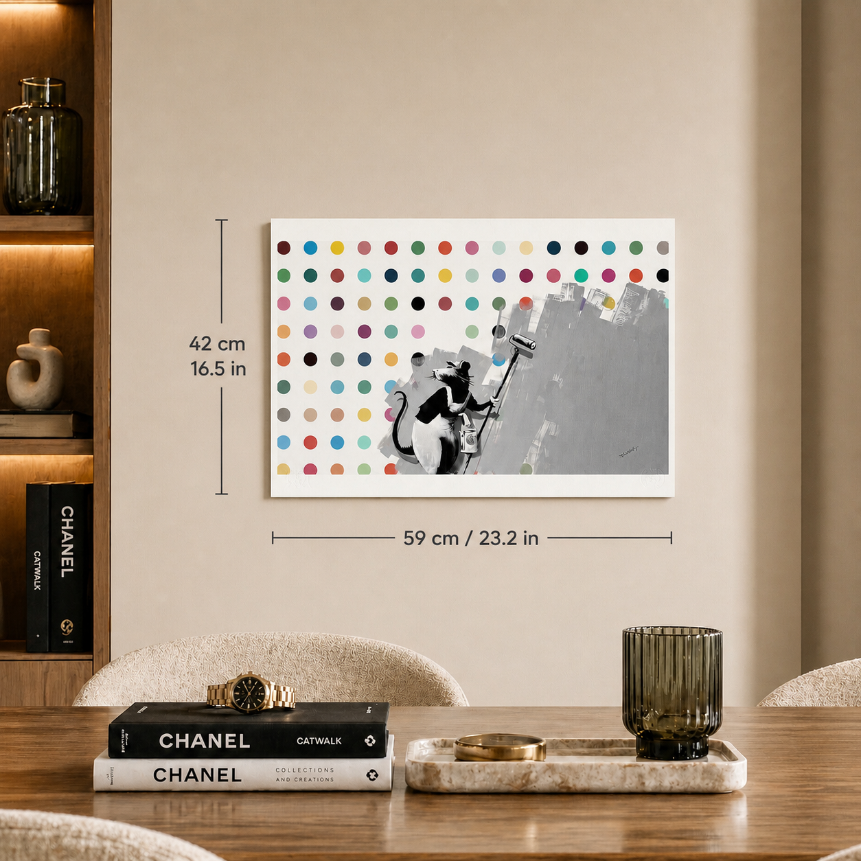 Banksy Roller Rat Spot Painting Lithografie Bögen 300 g/m² 42 x 59 cm