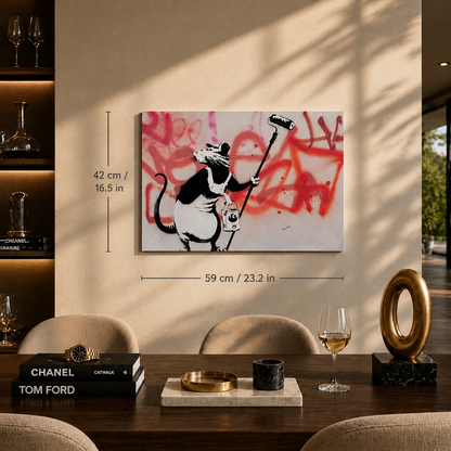 Banksy-Ratte mit Rolllithografie-Bögen, 300 g/m², 42 x 59 cm