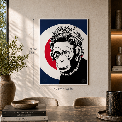 Banksy Queen Monkey Lithographie Bögen 300 g/m² 42 x 59 cm