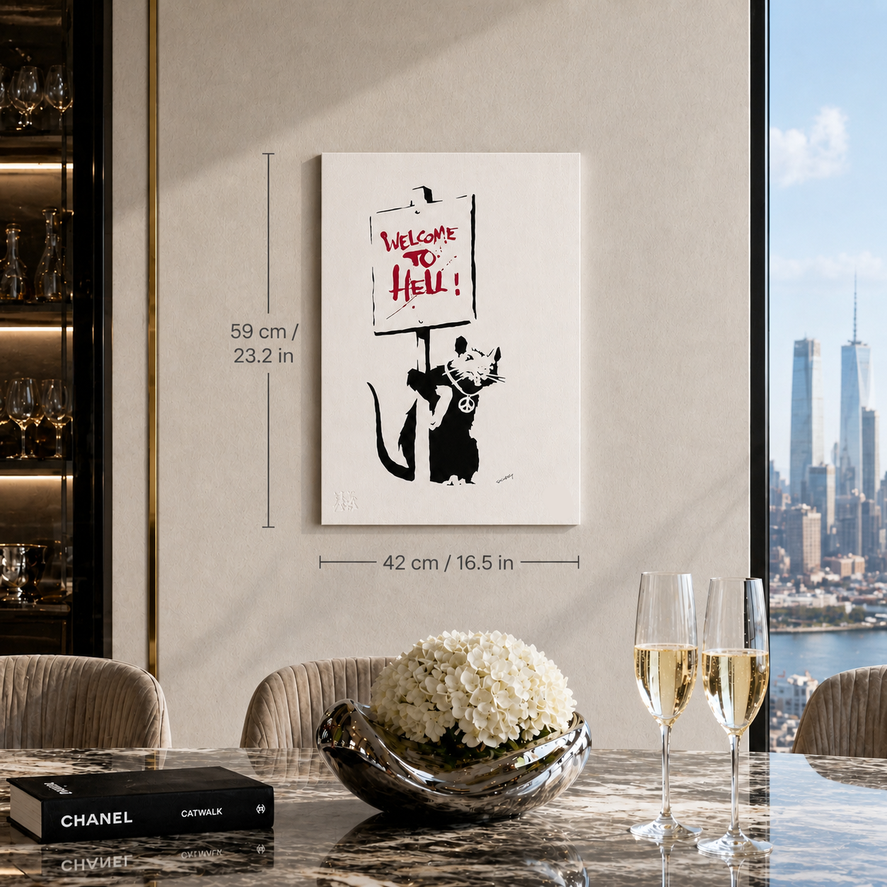 Banksy Welcome to Hell Lithographie Arches 300gsm 42x59 cm