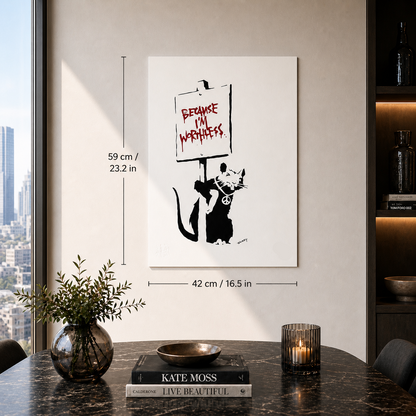 Banksy Because I'm Worthless Lithographie Arches 300gsm 42x59 cm