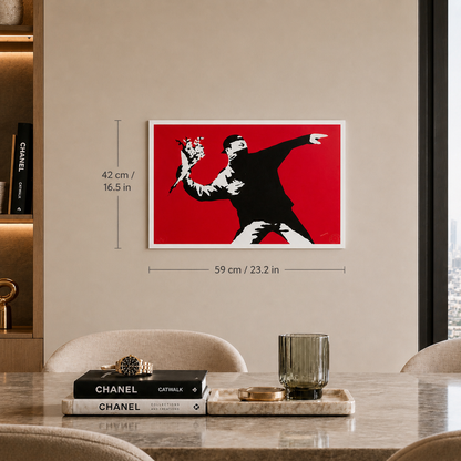 Banksy Love Is in the Air Lithographie Arches 300gsm 42x59 cm