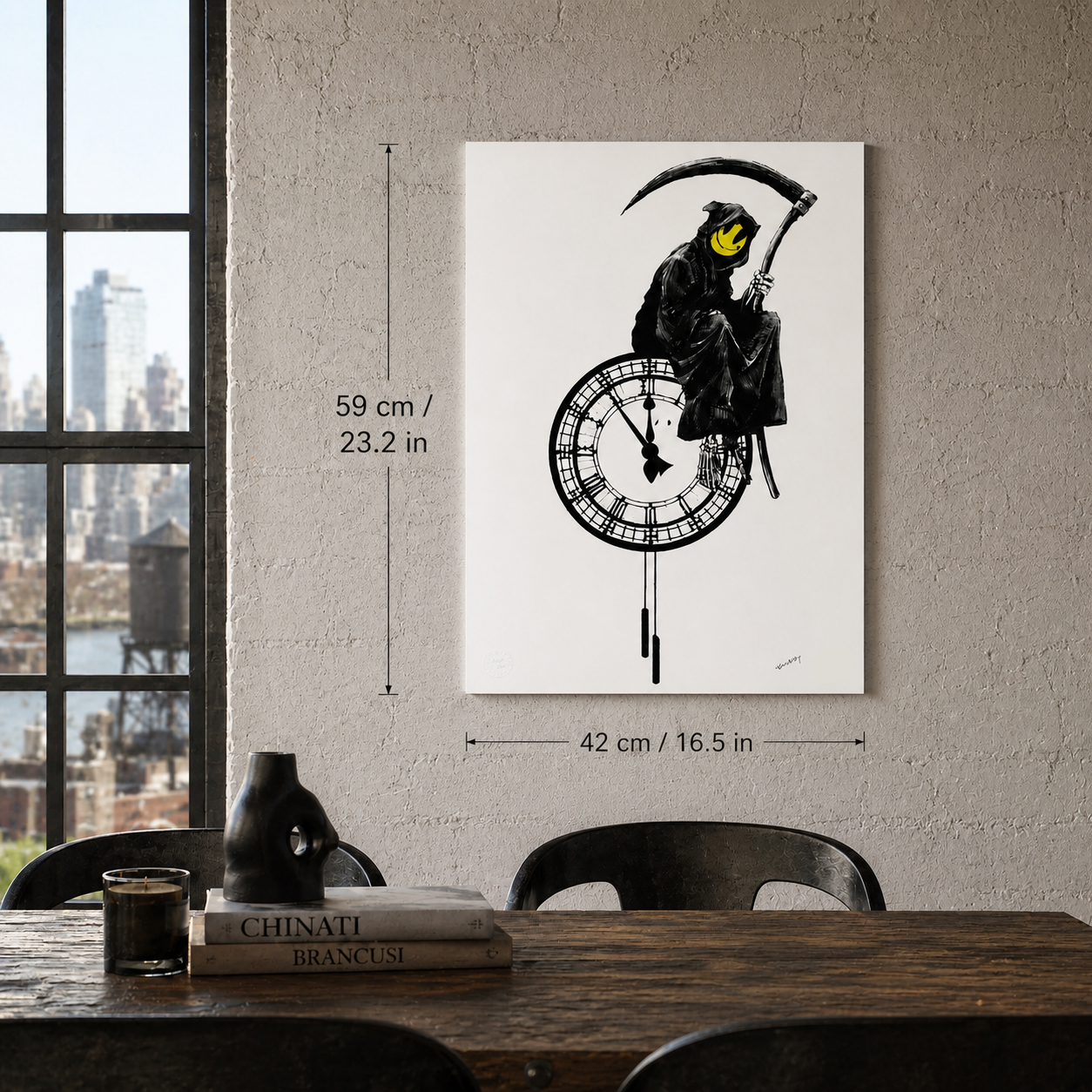 Banksy Grin Reaper Lithographie Bögen 300 g/m² 42 x 59 cm