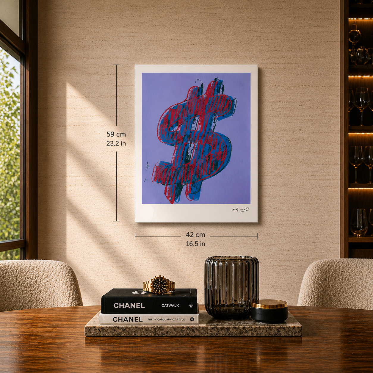 Andy Warhol Dollar (Blau) Lithographie Arches 300gsm 42x59 cm