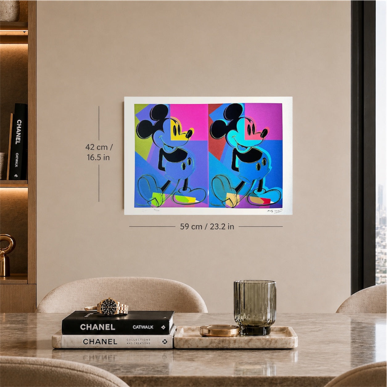 Andy Warhol Double Mickey mehrfarbige Lithografie-Bögen, 300 g/m², 42 x 59 cm