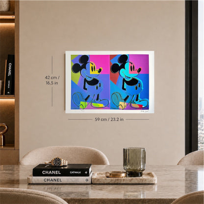 Andy Warhol Double Mickey mehrfarbige Lithografie-Bögen, 300 g/m², 42 x 59 cm