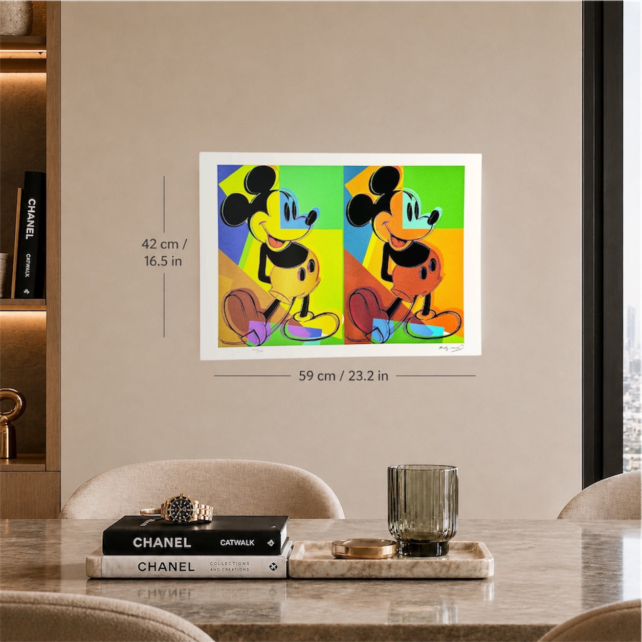 Andy Warhol Double Mickey mehrfarbige Lithografie-Bögen, 300 g/m², 42 x 59 cm