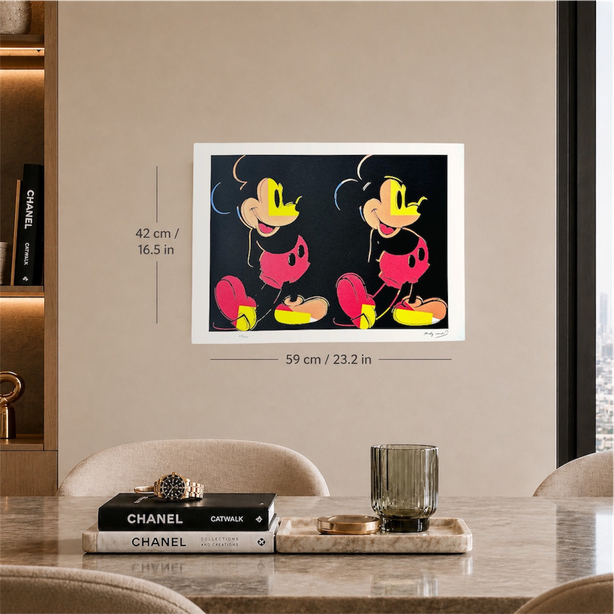 Andy Warhol Double Mickey mehrfarbige Lithografie-Bögen, 300 g/m², 42 x 59 cm