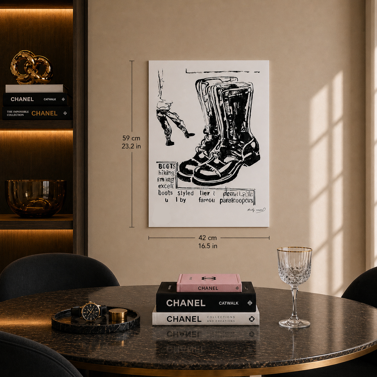 Andy Warhol Fallschirmjägerstiefel Lithographie Bögen 300 g/m² 42 x 59 cm