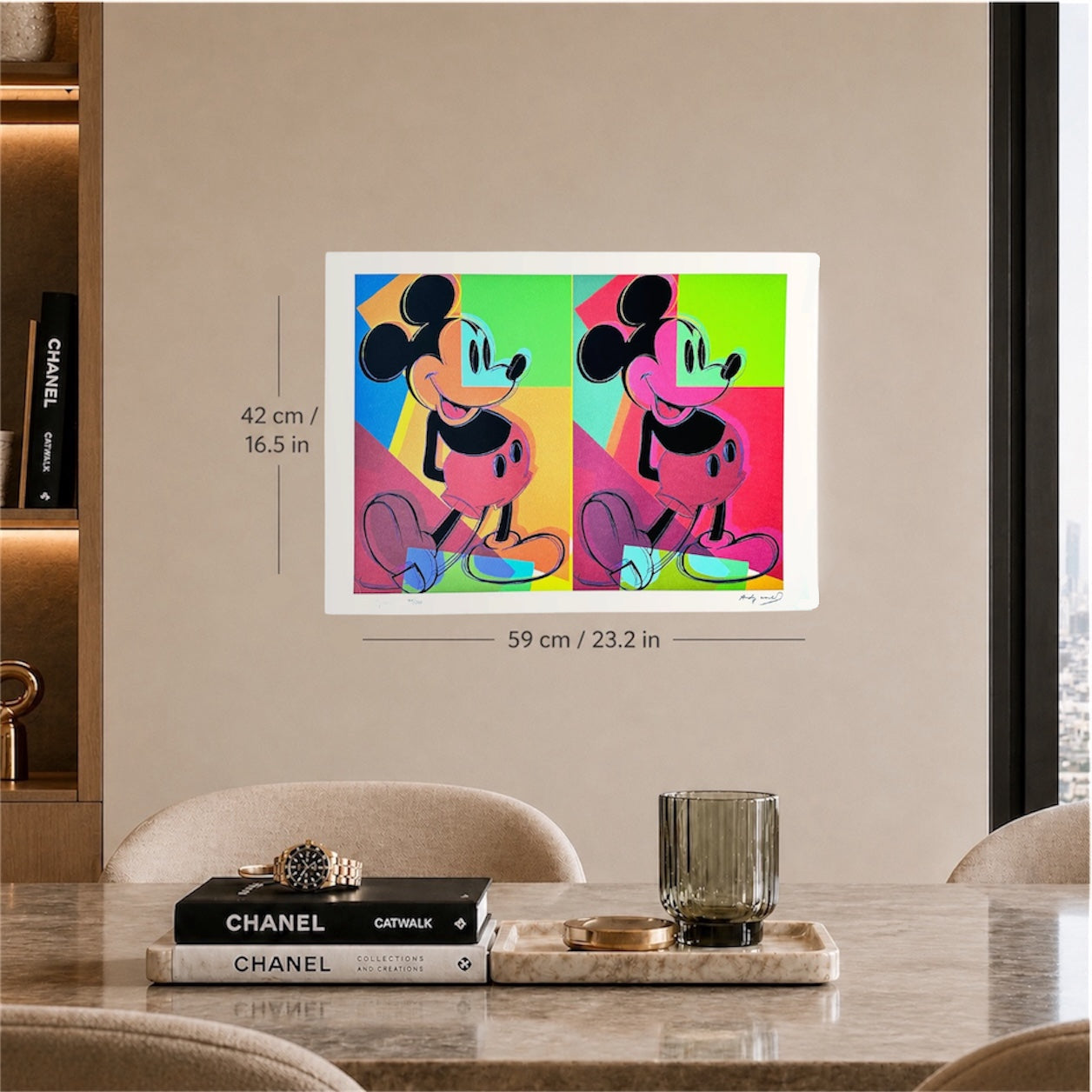 Andy Warhol Double Mickey (Mehrfarbig) Lithografie-Bögen, 300 g/m², 42 x 59 cm
