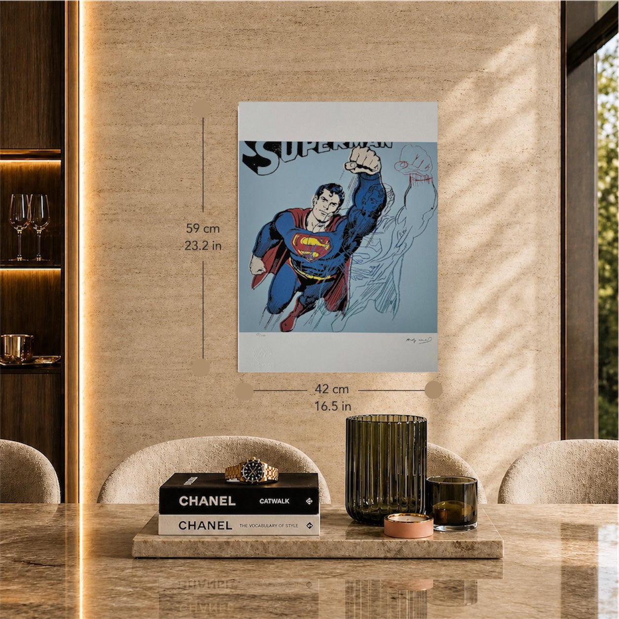Andy Warhol Superman (Blau) Lithographie Arches 300gsm 42x59 cm