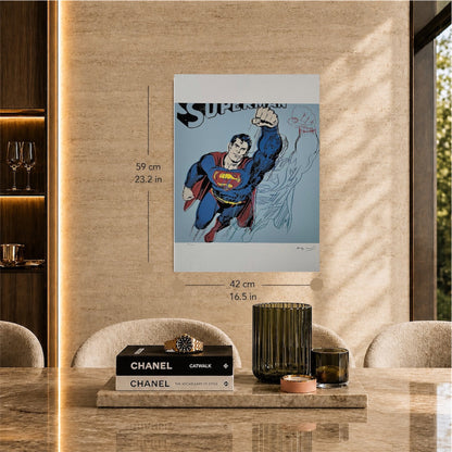 Andy Warhol Superman (Blau) Lithographie Arches 300gsm 42x59 cm