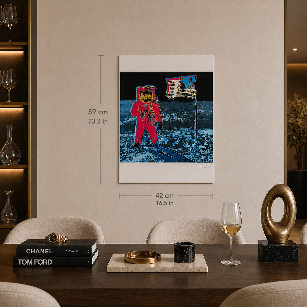 Andy Warhol Moonwalk (Pink & Blau) Lithographie Arches 300gsm 42x59 cm