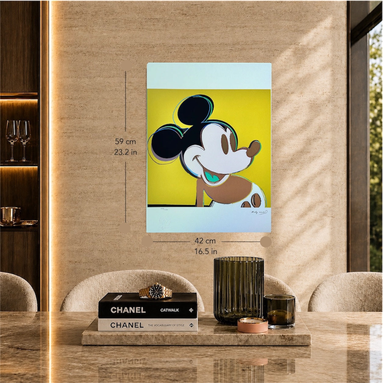 Andy Warhol Mickey Mouse (Gelb) Lithographie Arches 300gsm 42x59 cm